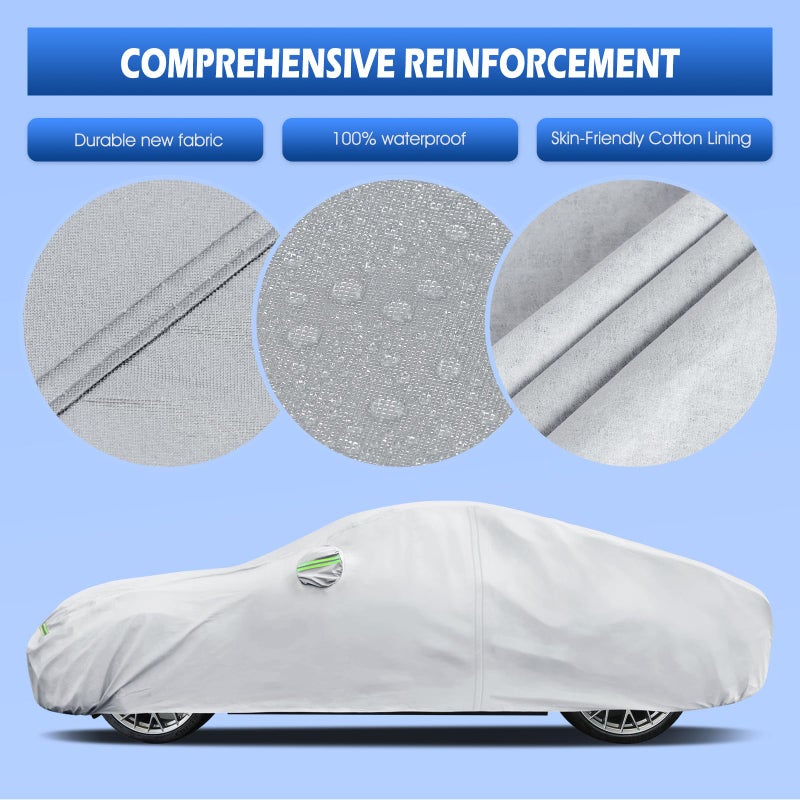 Migaven Car Cover Custom Fit for 1998-2025 Porsche 911, Migaven Waterproof Full Exterior Cover Sun Rain Protection with Door Zipper and Cotton Lining - Image 3